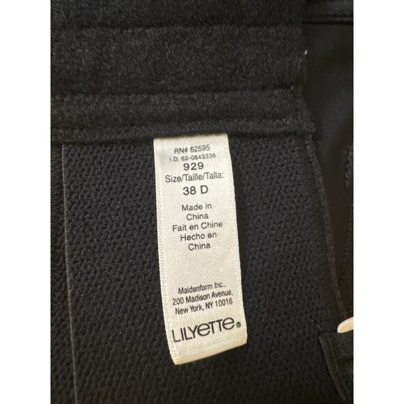 Lilyette Bra Black Women's 38D 62595 Clear Straps Maidenform - Picture 2 of 3